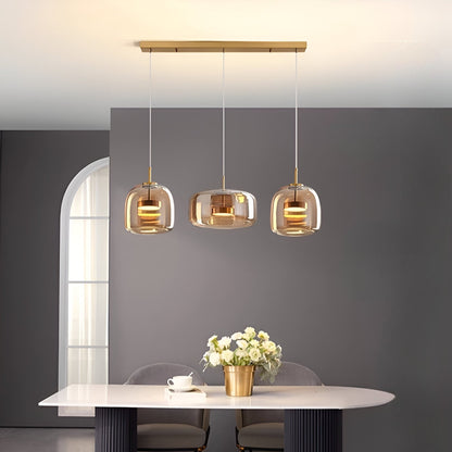 Hanglamp Rookglas Retro Trio Handgeblazen Dimbaar Verstelbaar Zwart