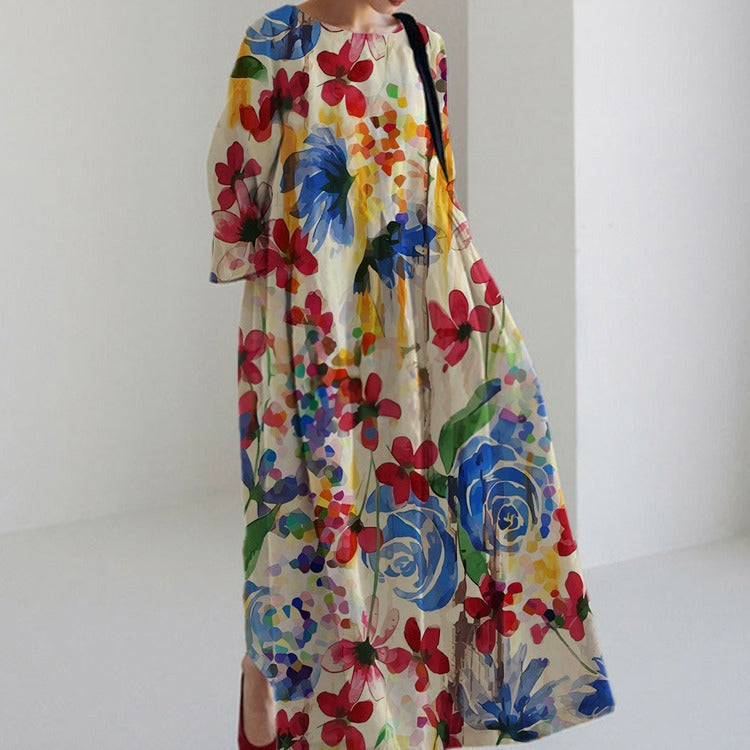 Vrouwelijke Zomerjurk met Bloemenprint Mooi en Luchtig