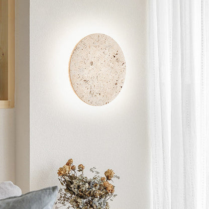 Wandlamp Travertin Rond LED Modern Natuursteen Ø23 Ø30