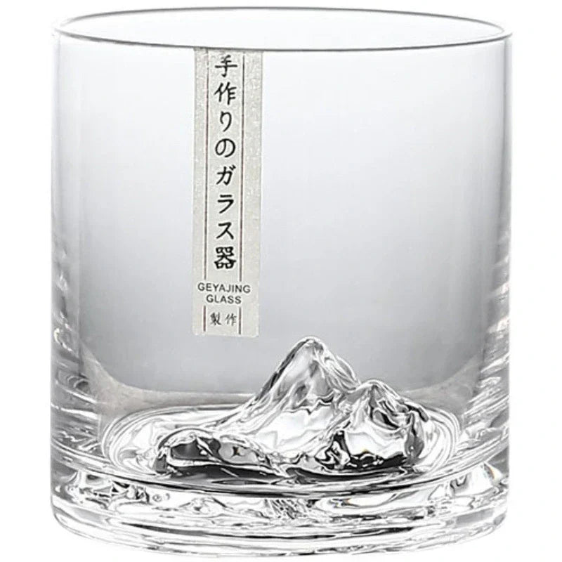 Japans Whiskeyglas met IJsberg Reliëf 300ml Hittebestendig Glas Handgemaakt Tumbler voor Whisky en Cocktails Premium Drinkglas in Houten Geschenkdoos Scandinavische Barware