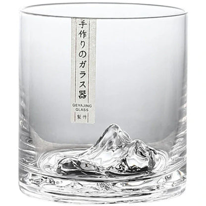 Japans Whiskeyglas met IJsberg Reliëf 300ml Hittebestendig Glas Handgemaakt Tumbler voor Whisky en Cocktails Premium Drinkglas in Houten Geschenkdoos Scandinavische Barware