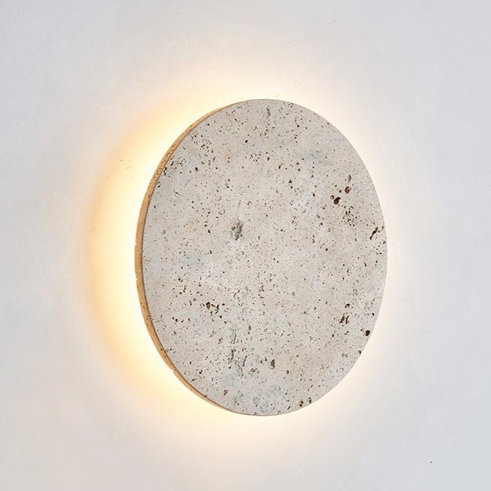 Wandlamp Travertin Rond LED Modern Natuursteen Ø23 Ø30