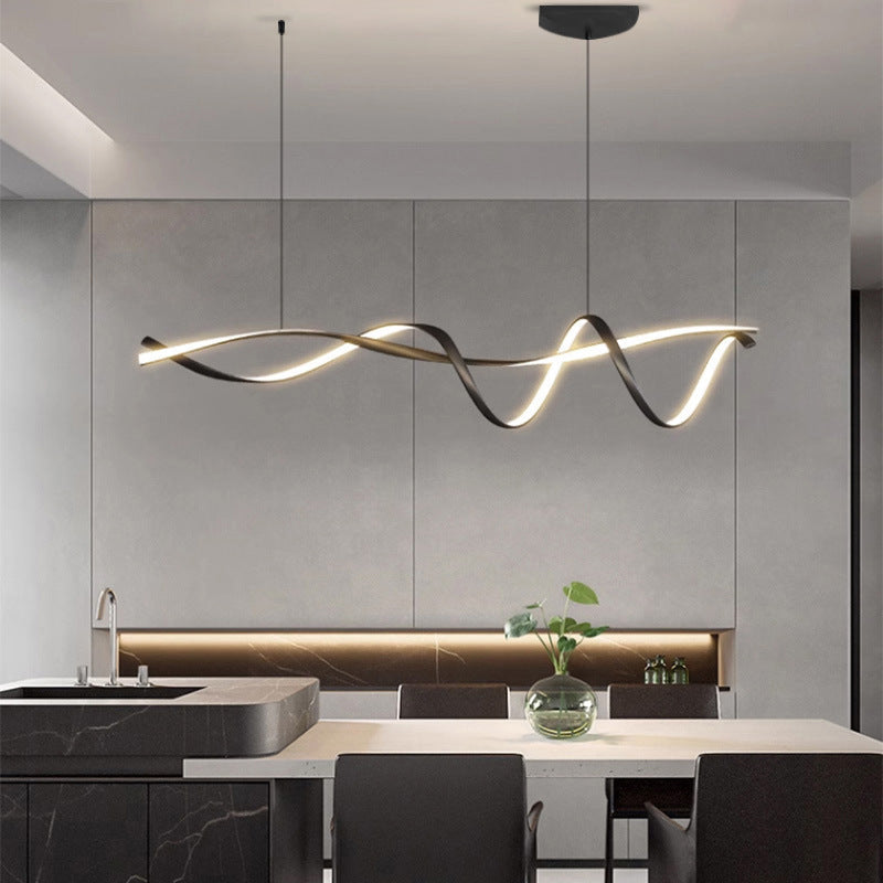 Scandinavische hanglamp keuken LED lineair L100-150cm zwart eettafel kookeiland moderne verlichting minimalistisch design dimbaar optioneel