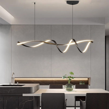 Scandinavische hanglamp keuken LED lineair L100-150cm zwart eettafel kookeiland moderne verlichting minimalistisch design dimbaar optioneel