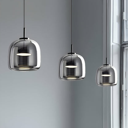 Hanglamp Rookglas Retro Trio Handgeblazen Dimbaar Verstelbaar Zwart