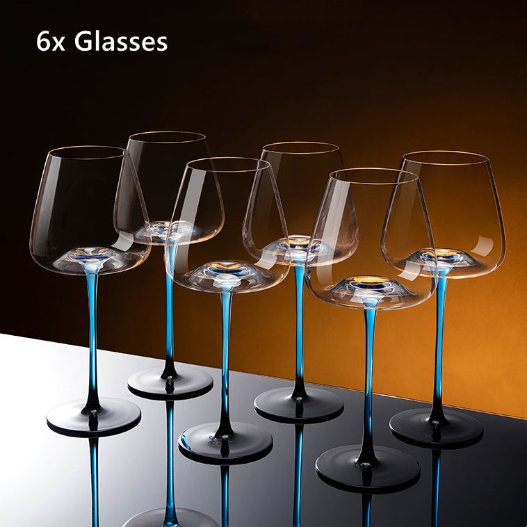 Wijnglas Blauwe Steel Bordeaux Karaf Set Handgeschilderd Glas Tafelstuk Wijn