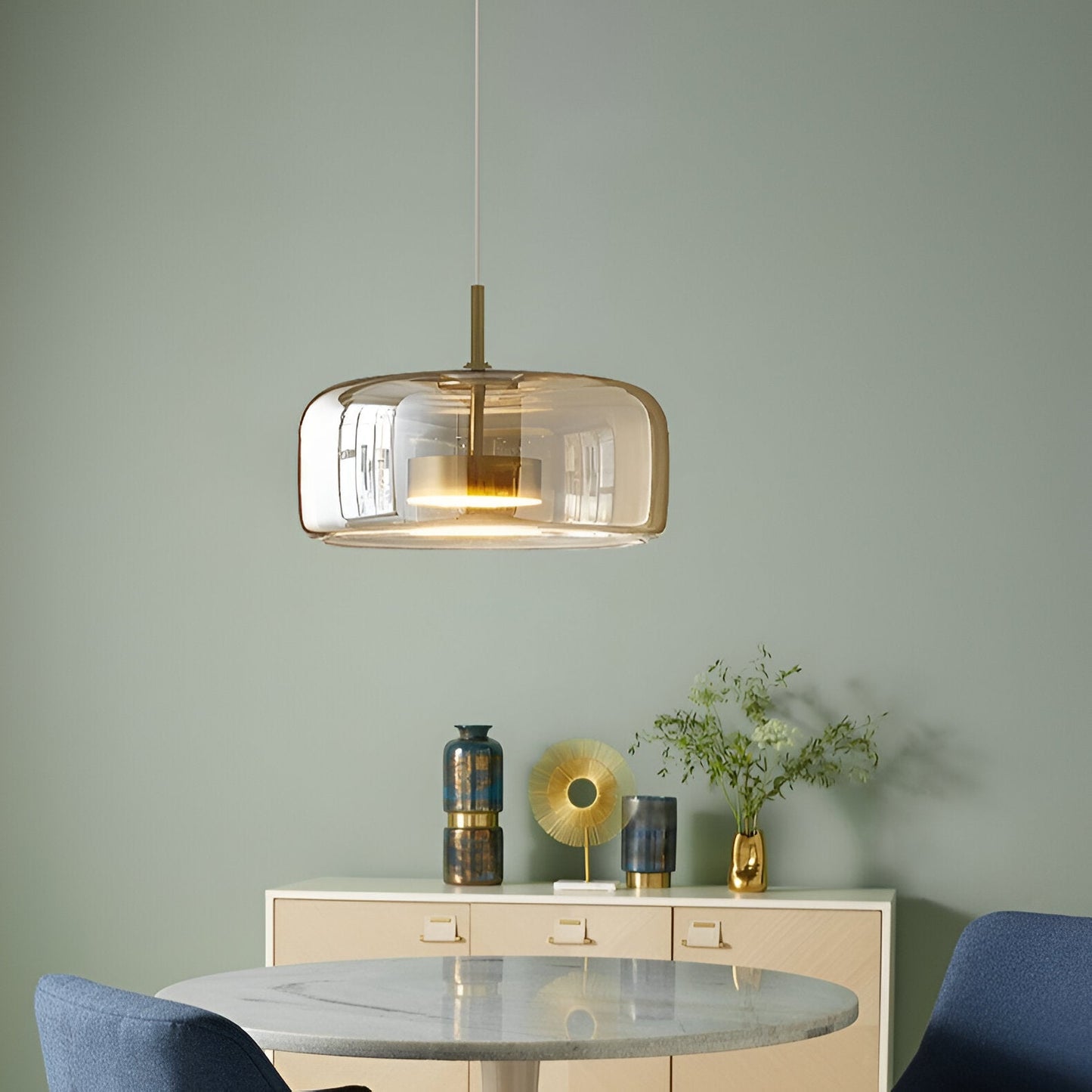 Hanglamp Rookglas Retro Trio Handgeblazen Dimbaar Verstelbaar Zwart