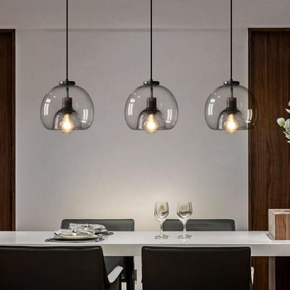 Hanglamp Rookglas Bol E27 25cm Eetkamer Slaapkamer Bar Industrieel Glazen Pendellamp Smoke Grijs Plafondlamp