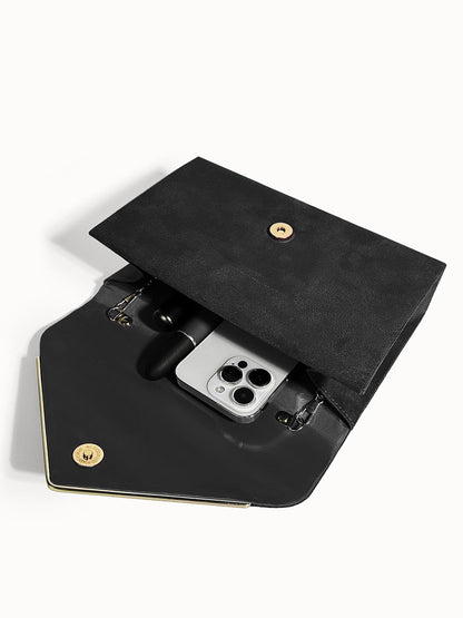 Fluwelen Avondclutch Suède Look Elegant