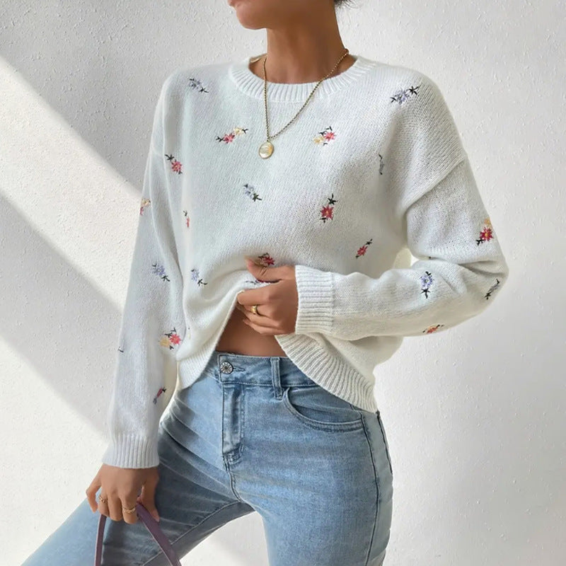 Vrouwelijke Zomerjurk Bloemenprint Ronde Hals Casual