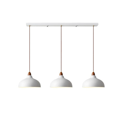 Scandinavische hanglamp hout metaal beige eetkamer keuken verlichting modern minimalistisch design E27 LED verstelbaar