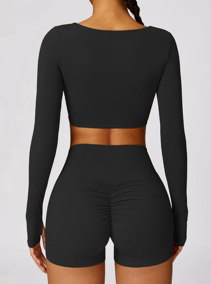 Vrouwelijke Crop Top Lange Mouwen met Twist Detail - StudioMarella
