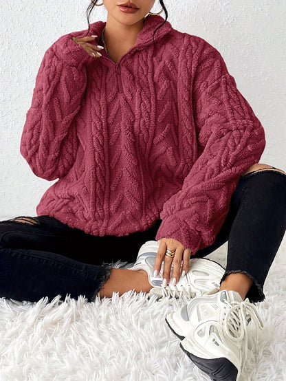 Dames Fleece Trui Warm en Zacht met Hoge Kraag