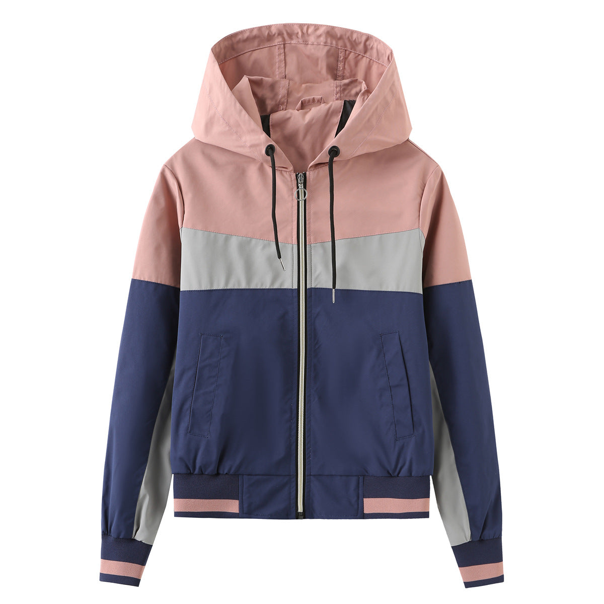 Dames Waterdichte Windjack Met Capuchon Colorblock