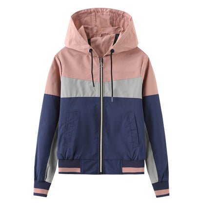 Dames Waterdichte Windjack Met Capuchon Colorblock