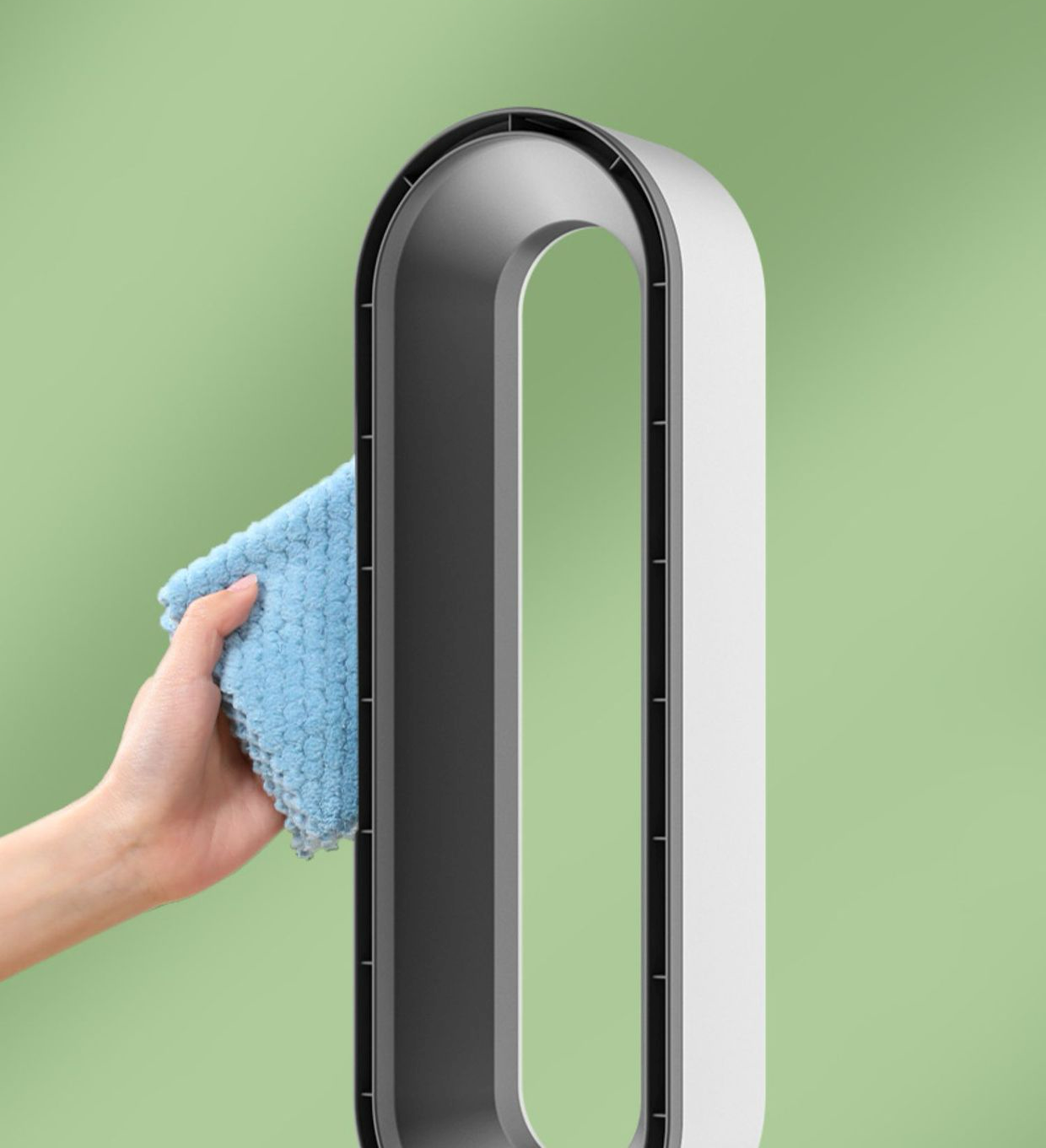 Bladeloze ventilator met luchtkoeler functie en stille luchtcirculatie voor slaapkamer en woonkamer