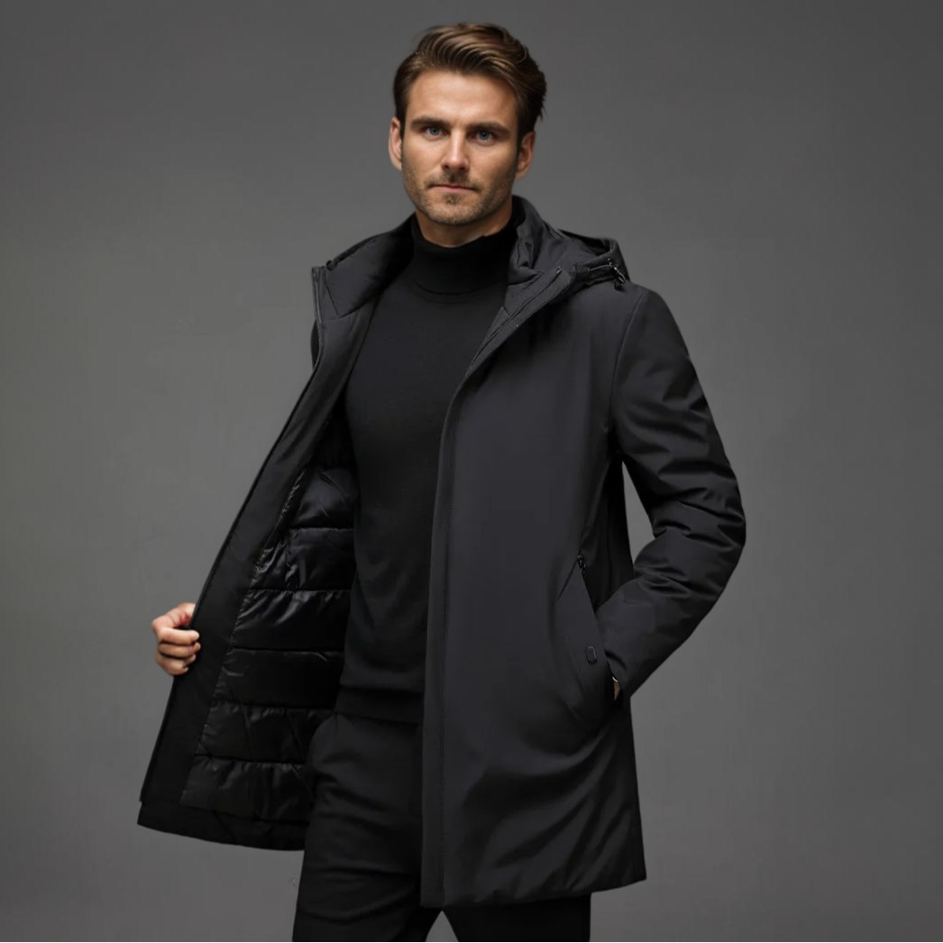 Heren Winterjas Slim Fit met Afneembare Capuchon