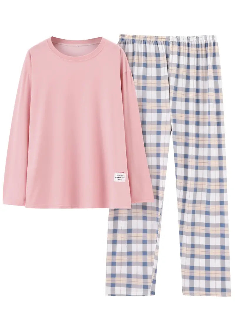 Dames Pyjama Ruitpatroon Zacht en Zomerse Stof