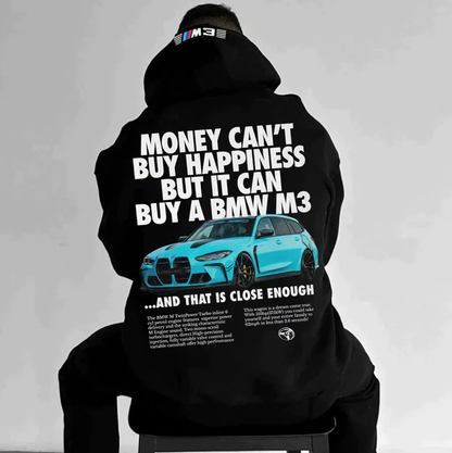 Sport Hoodie met Auto Print en Stoere Tekst