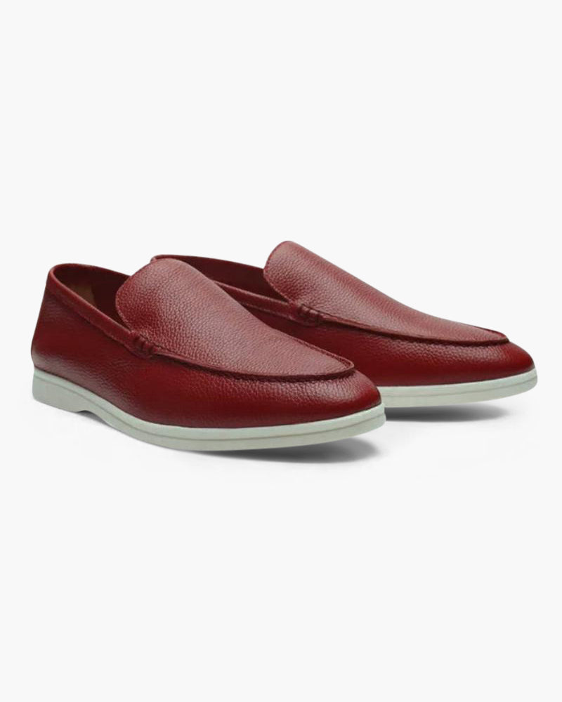 Heren Leder Loafers Koeienhuid Bruin Vintage Look