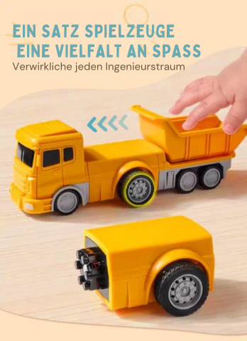 Magnetisch Bouwvoertuig Speelset 50 Stuks Transformeerbaar Voertuigset voor Kinderen Educatief Constructiespeelgoed met Magnetische Onderdelen