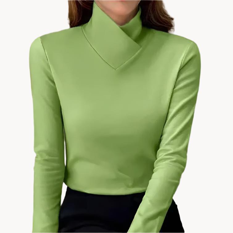 Vrouwelijke Top met Asymmetrische Kraag Elegante Look - StudioMarella
