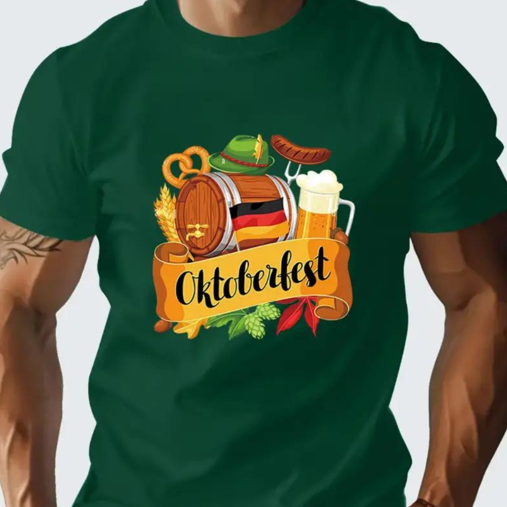 Oktoberfest T-shirt Korte Mouw voor Mannen