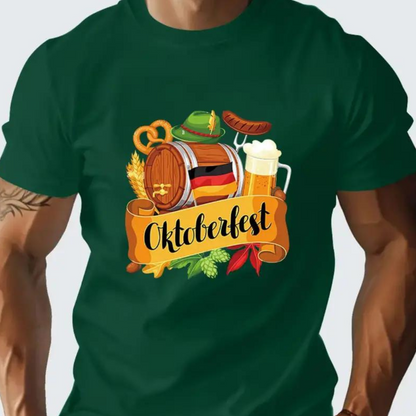 Oktoberfest T-shirt Korte Mouw voor Mannen