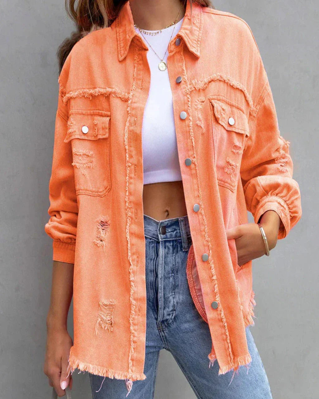 Ripped Jeans Jasje Dames Trendy Mode