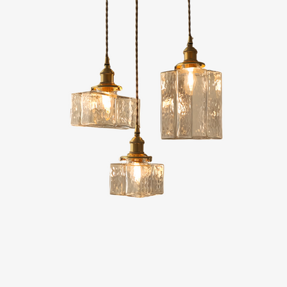 Hanglamp Glas Retro Textuur Vintage Messing E27 Keuken Eiland