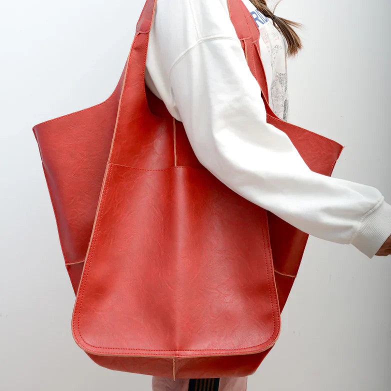 Dames Schoudertas Groot Faux Leer Vintage Look