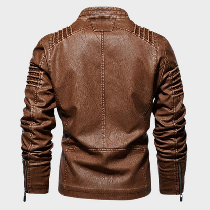 Leren Motorjack Heren Zwart Biker Stijl