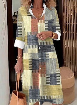 Vrouwelijke Blousejurk Elegant Kort Model