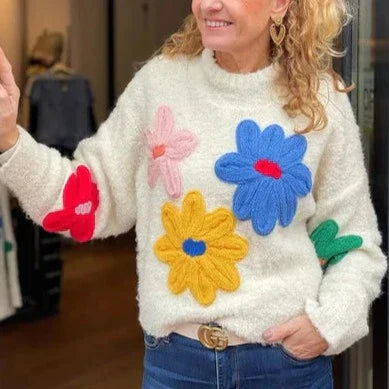 Vrouwelijke Trui Bloemenprint Zomerse Stijl
