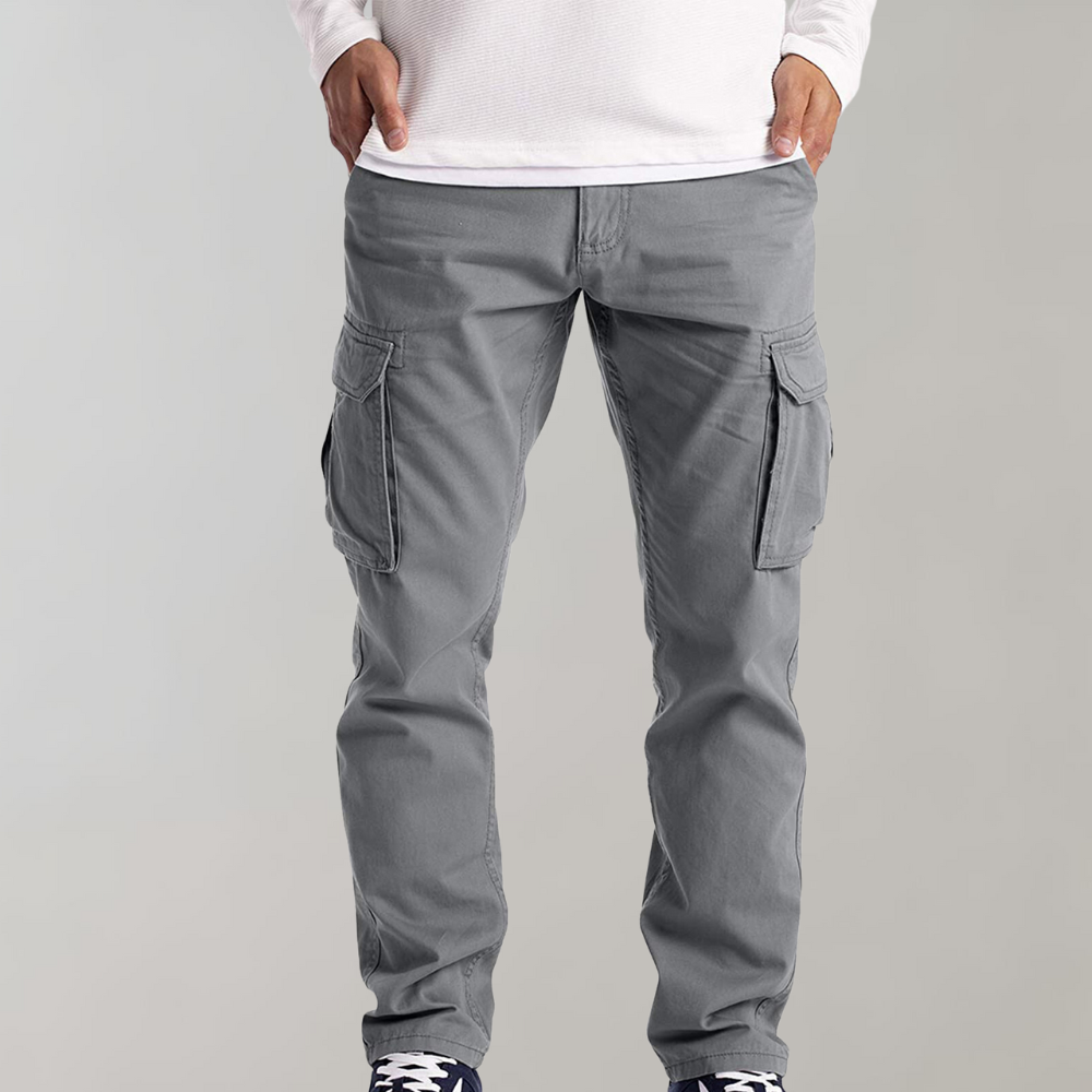 Heren Cargobroek Zwart Straight Fit Ryan