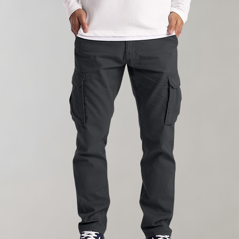 Heren Cargobroek Zwart Straight Fit Ryan