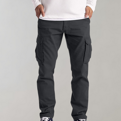 Heren Cargobroek Zwart Straight Fit Ryan