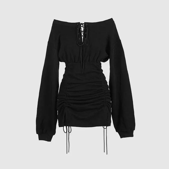 Off Shoulder Lange Mouw Jurk Vervende Avondjurk - StudioMarella