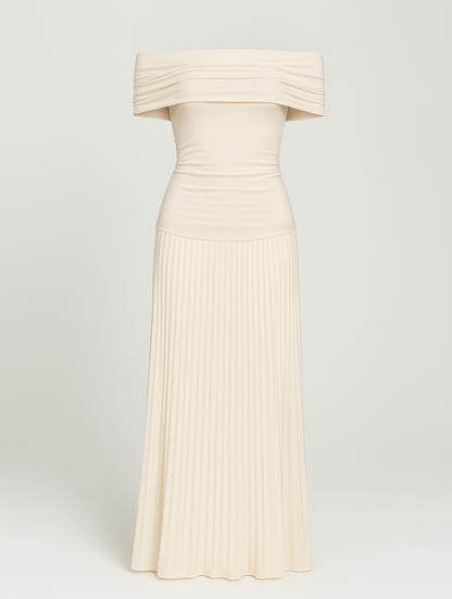 Off-Shoulder Maxi Jurk Zwart | Elegante Lange Jurk Dames 3