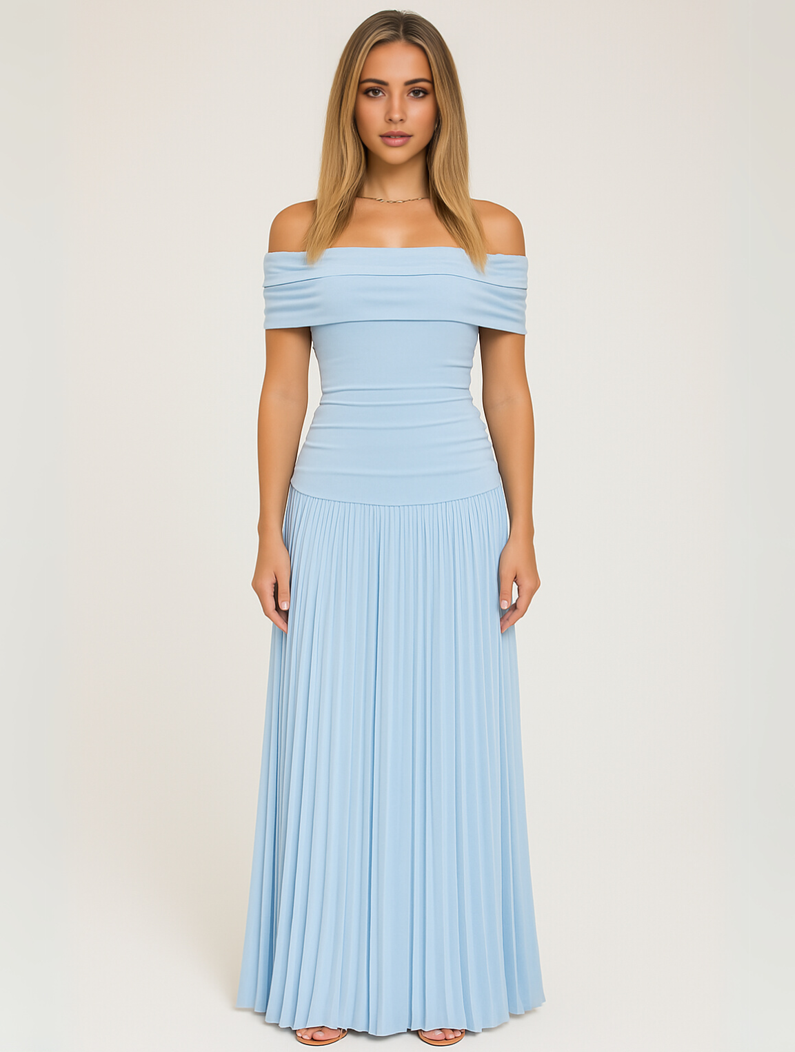 Off-Shoulder Maxi Jurk Zwart | Elegante Lange Jurk Dames 4