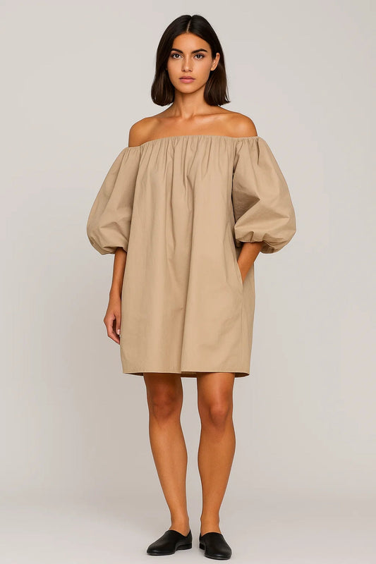 Dames Mini Jurk Off Shoulder met Wijdere Mouwen Zomer - StudioMarella