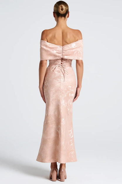 Off Shoulder Maxi Jurk Dames met Strik en Fishtail