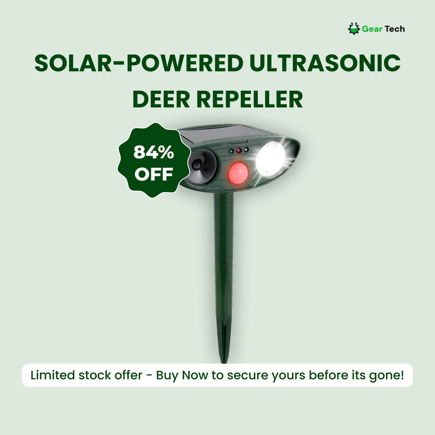 Zonne-energie Ultrasone Hertenafweerder – Effectieve Dierverdrijver voor Tuin & Erf binnen 48 Uur