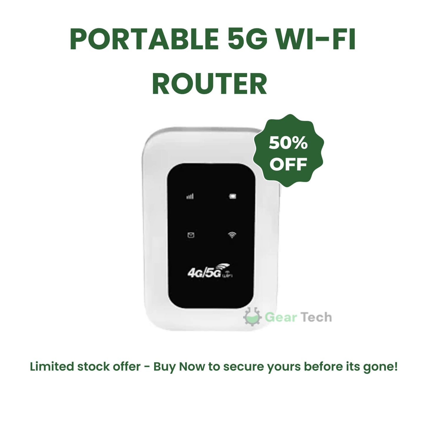 Draagbare 5G WiFi Router – Veilige Mobiele Internetverbinding voor Camper, Caravan en Reizen | 10 Apparaten | 150 Mbps