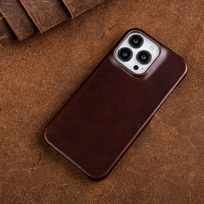 Lederen iPhone Hoesje met Olie-Wasafwerking | Premium Bescherming & MagSafe Compatibel voor iPhone 13-16 | Elegante Schokbestendige Hoes