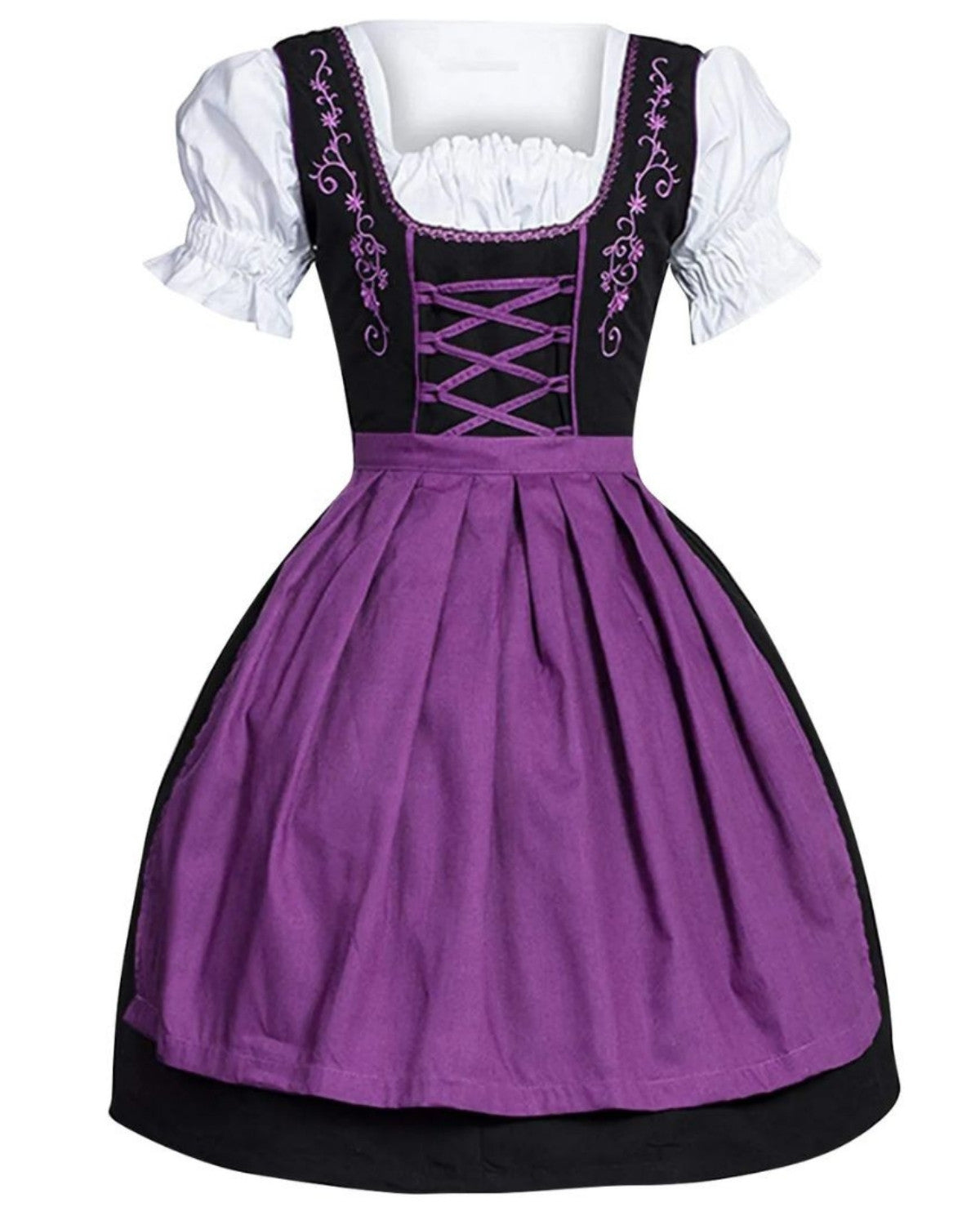 Dames Dirndl Jurk Oktoberfest Stijl met Schort en Mooi Borduurwerk