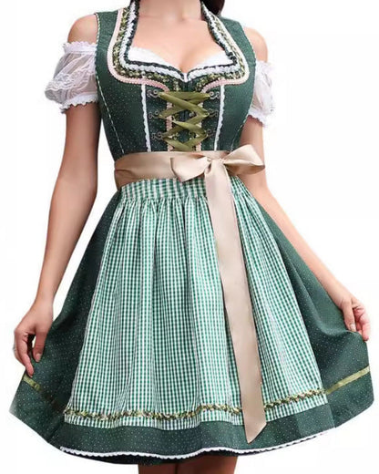Dames Dirndljurk Oktoberfest Pofmouwen Feestelijke Zomerjurk