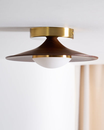 Moderne Plafondlamp met Metaal en Houtaccent – LED Lamp voor Keuken & Woonruimte