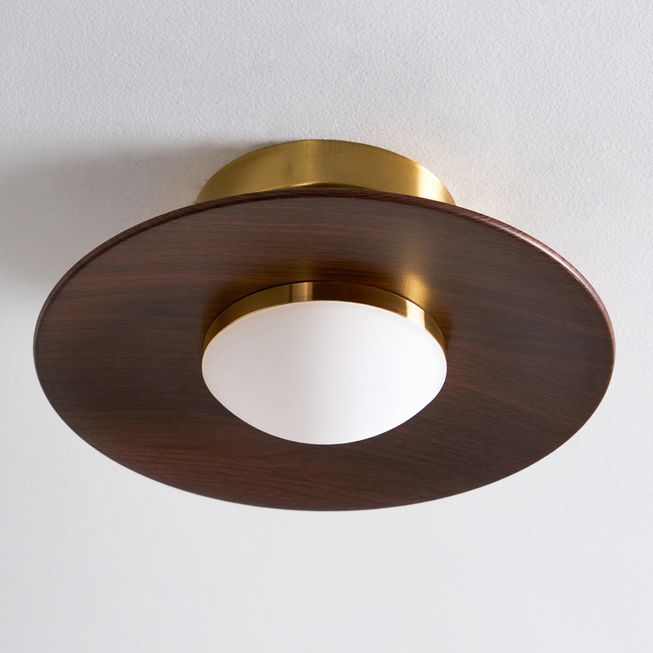 Plafondlamp Houtlook Goud LED Rond 24cm Modern Design