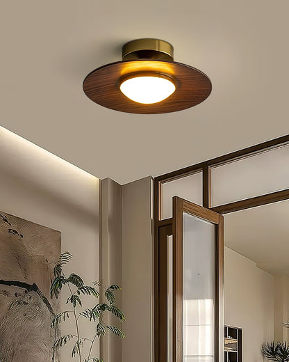 Moderne Plafondlamp met Metaal en Houtaccent – LED Lamp voor Keuken & Woonruimte